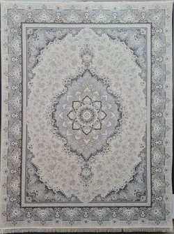 فرش 1200 شانه برجسته نقشه کریستال زمینه کرم ☀️ ایران کارپت