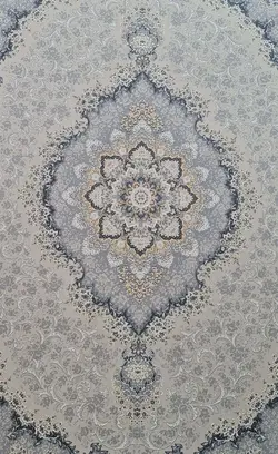 فرش 1200 شانه برجسته نقشه کریستال زمینه کرم ☀️ ایران کارپت