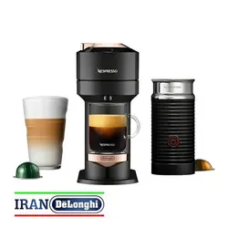 اسپرسو ساز نسپرسو نکست ورتو رزگلد دلونگی با کف شیرساز Aeroccino 3