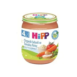 پوره سبزیجات ارگانیک،مرغ و برنج هیپ Hipp 125 gr