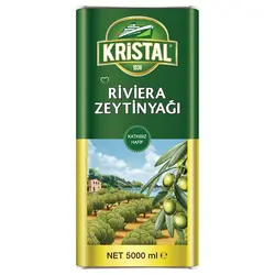 روغن زیتون کریستال فلزی 5 لیتر مدل Riviera Zeytinyagi ترکیه