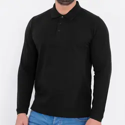 پولوشرت ساده آستین بلند مردانه مشکی