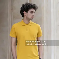 پولوشرت ساده مردانه زرد خردلی