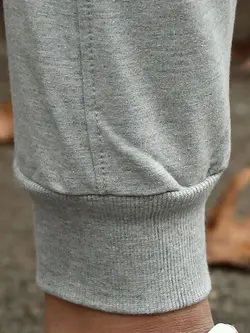 شلوار گرمکن اسلش طوسی ملانژ