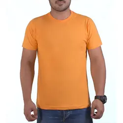 تیشرت ساده مردانه نارنجی روشن