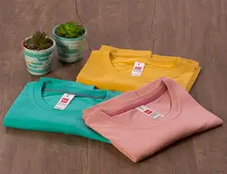 تیشرت ساده مردانه زرد خردلی