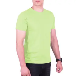 تیشرت ساده پنبه ای مردانه سبز روشن