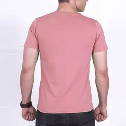 تیشرت ساده پنبه ای مردانه صورتی پاستیلی