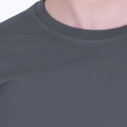 تیشرت ساده پنبه ای مردانه طوسی تیره