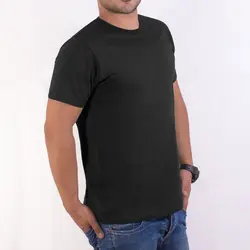 تیشرت ساده پنبه ای مردانه مشکی