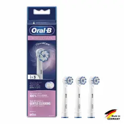 سری یدک مسواک برقی اورال-بی مدل sensitive clean بسته 3 عددی