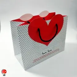 ساک هدیه فانتزی قلبی خال خالی