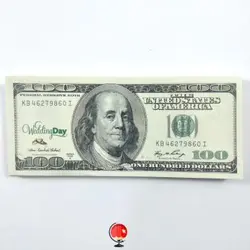 اسکناس تزئینی عروسی بسته 100 عددی (100 دلار)