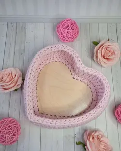 سبد قلاب بافی تریکو مدل قلبی (تضمین اصالت و سلامت کالا)