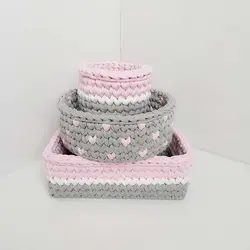 سبد قلاب بافی تریکو مدل کودک مجموعه 3 عددی (تضمین اصالت و سلامت کالا)