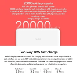 پاوربانک 20000 میلی آمپر ساعتی شیائومی مدل Redmi PB200LZM