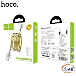 کابل شارژ و دیتا USB به Lightning برند هوکو مدل U52 طول 1.2 متر