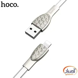 کابل شارژ و دیتا USB به Lightning برند هوکو مدل U52 طول 1.2 متر