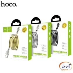 کابل شارژ و دیتا USB به Lightning برند هوکو مدل U52 طول 1.2 متر