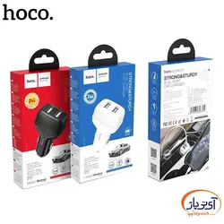 شارژر فندکی هوکو مدل Z36 دو پورت به همراه کابل Micro USB