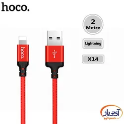 کابل شارژ و دیتا Lightning  برند hoco مدل X14 طول 2 متر 1.7 آمپر