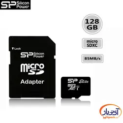 کارت حافظه microSDXC ظرفیت 128 گیگابایت سیلیکون پاور سرعت 85MB/s