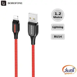 کابل شارژ و دیتا Lightning برند Borofone مدل BU14 طول 1.2 متر