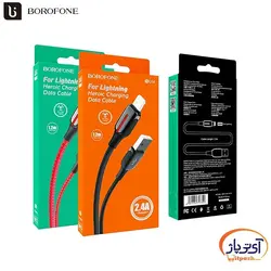 کابل شارژ و دیتا Lightning برند Borofone مدل BU14 طول 1.2 متر