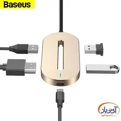 هاب تایپ سی باسئوس مدل CABOOK-0V با 5 پورت