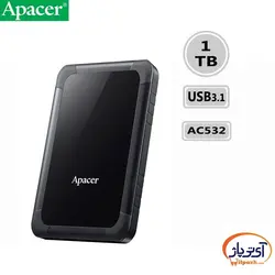 هارد اکسترنال اپیسر مدل Apacer AC532 1TB ظرفیت 1 ترابایت