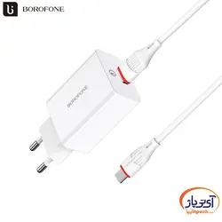 شارژر دیواری فست شارژ Borofone مدل BA21A خروجی 3 آمپر به همراه کابل اندرویدی