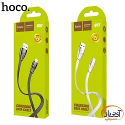 کابل شارژ و دیتا Lightning  برند hoco مدل U57 طول 1.2 متر 2.4 آمپر