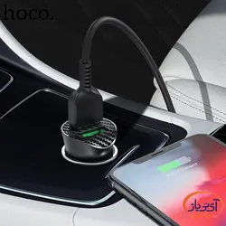 شارژر فست فندکی هوکو مدل Z39 دو پورت به همراه کابل Type-C