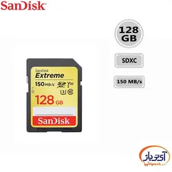 کارت حافظه SDXC U3 ظرفیت 128 گیگابایت سن دیسک سرعت 150MB/s