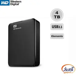 هارد اکسترنال وسترن دیجیتال مدل WD Elements 4TB ظرفیت 4 ترابایت