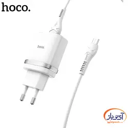 شارژر دیواری تک پورت هوکو مدل C12Q خروجی 18 وات به همراه کابل microUSB