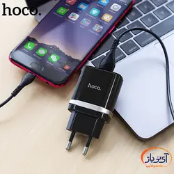 شارژر دیواری تک پورت هوکو مدل C12Q خروجی 18 وات به همراه کابل microUSB