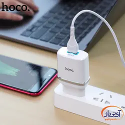 شارژر دیواری تک پورت هوکو مدل C12Q خروجی 18 وات به همراه کابل microUSB