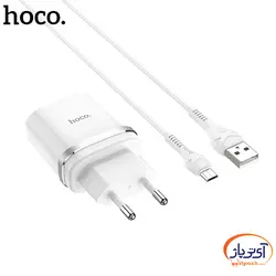 شارژر دیواری تک پورت هوکو مدل C12Q خروجی 18 وات به همراه کابل microUSB