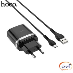 شارژر دیواری تک پورت هوکو مدل C12Q خروجی 18 وات به همراه کابل microUSB