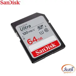 کارت حافظه SDXC U1 سن دیسک ظرفیت 64 گیگابایت سرعت 120MB/s