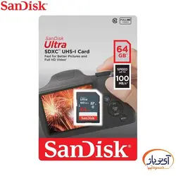 کارت حافظه SDXC UHS-I ظرفیت 64 گیگابایت سن دیسک سرعت 100MB/s