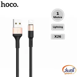 کابل شارژ و دیتا Lightning  برند hoco مدل X26 طول 1 متر 2 آمپر