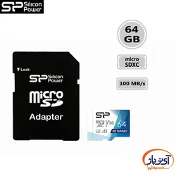 کارت حافظه microSDXC U3 ظرفیت 64 گیگابایت سیلیکون پاور Superior سرعت 100MB/s