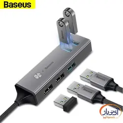 هاب Type-C باسئوس مدل CAHUB-D0G با 5 پورت