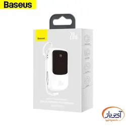 پاوربانک باسئوس ظرفیت 20000 میلی آمپر ساعت مدل  PPQD-H02 به همراه کابل لایتنینگ