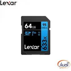 کارت حافظه لکسار SD U3 V30 4K 633x ظرفیت 64 گیگابایت سرعت 95m/s
