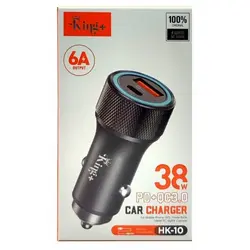 شارژر فندکی کوییک QC 3.0 کینگ پلاس HK-10 همراه با کابل