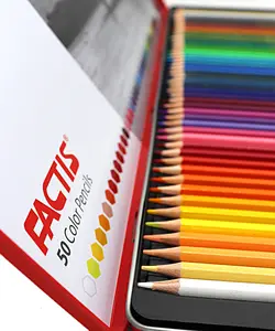 مداد رنگي 50 رنگ جعبه فلزي - فکتيس