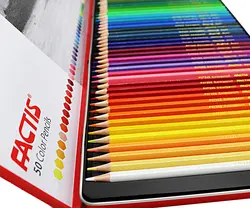 مداد رنگي 50 رنگ جعبه فلزي - فکتيس